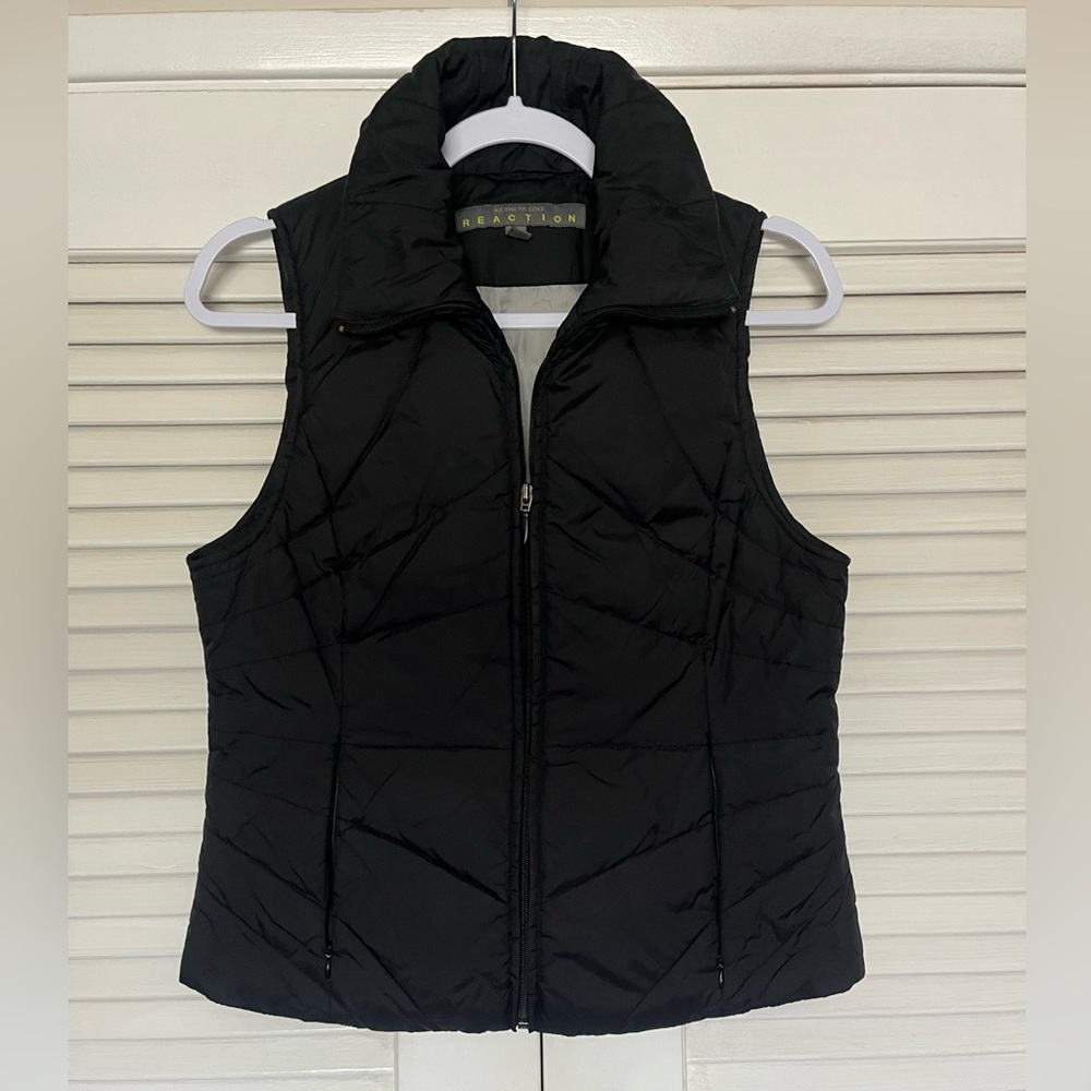 Kenneth Cole Reaction Black Puffer Down Feather Vest, Women S
